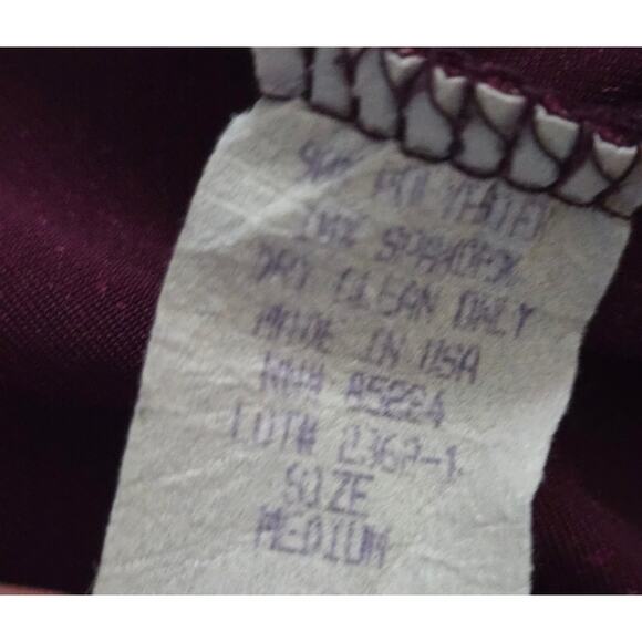 VTG 80s Jonden by Linda Leal Burgundy Soft Stretch Velvet Button-Up Top, Sz Med - Picture 5 of 5